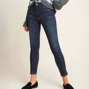 Anthropologie Pilcro Dark Blue High Risd Legging Ankle Jeans